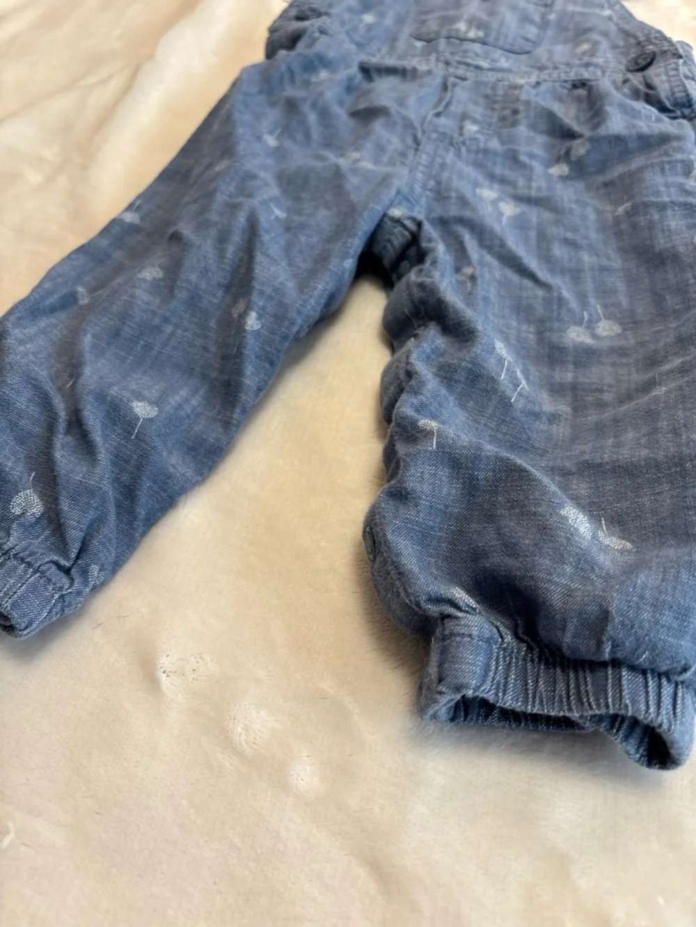 Carters 12 month chambray jean girls overalls floral print baby girl